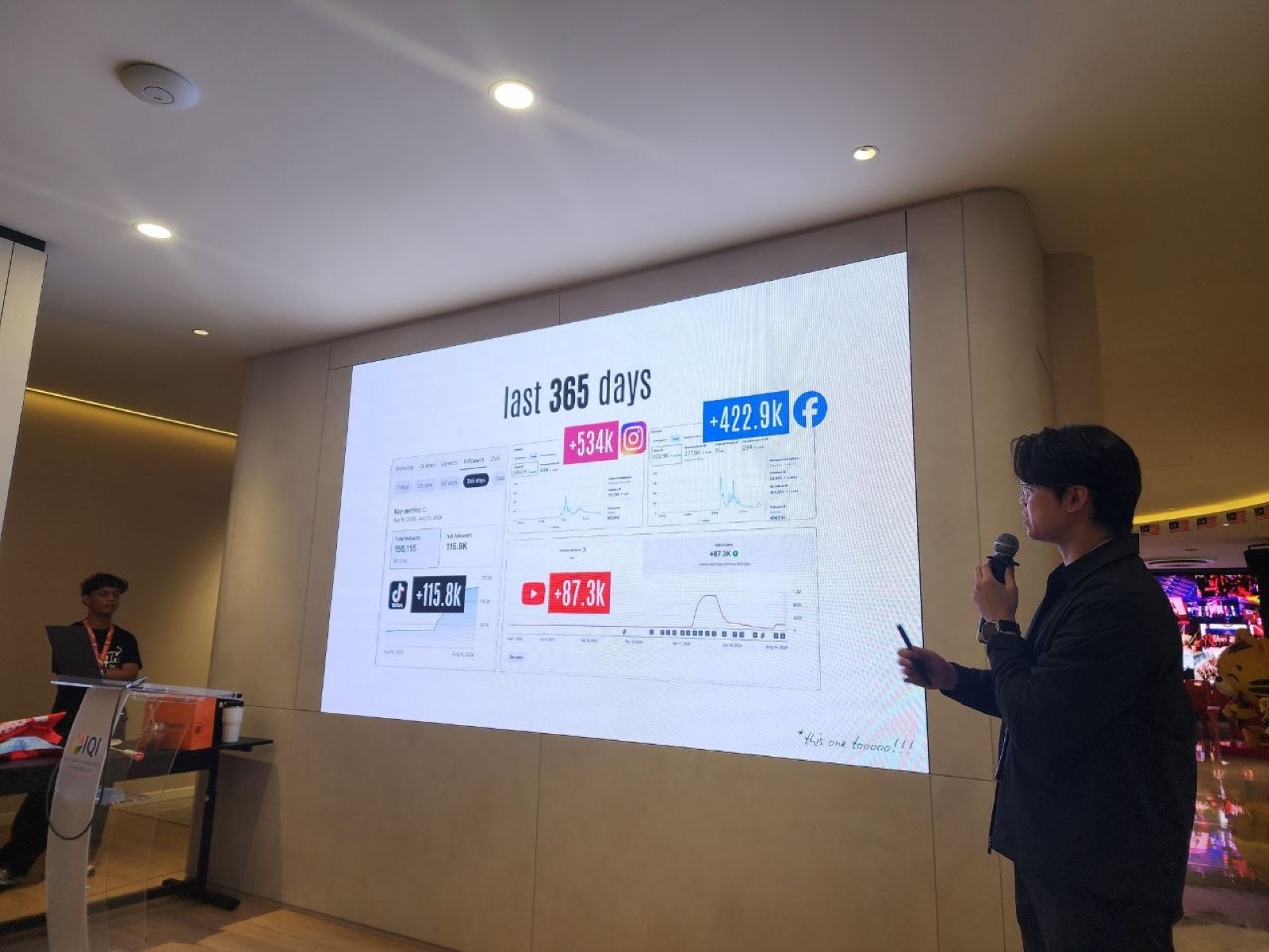 Bryan Low presenting his 365-day growth numbers at Youth Connect 2026